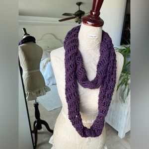Beautiful Handmade Crochet Purple Infinity Scarf